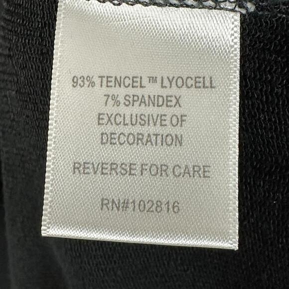 Garnet Hill Dress Womens Medium Black Embroidered Beachy Boho Preppy Comfort - Picture 6 of 14